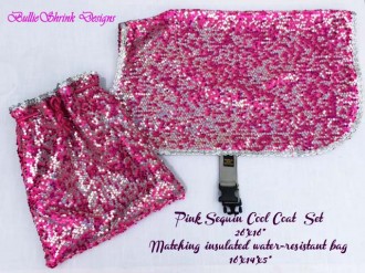 Pink sequin set with bag